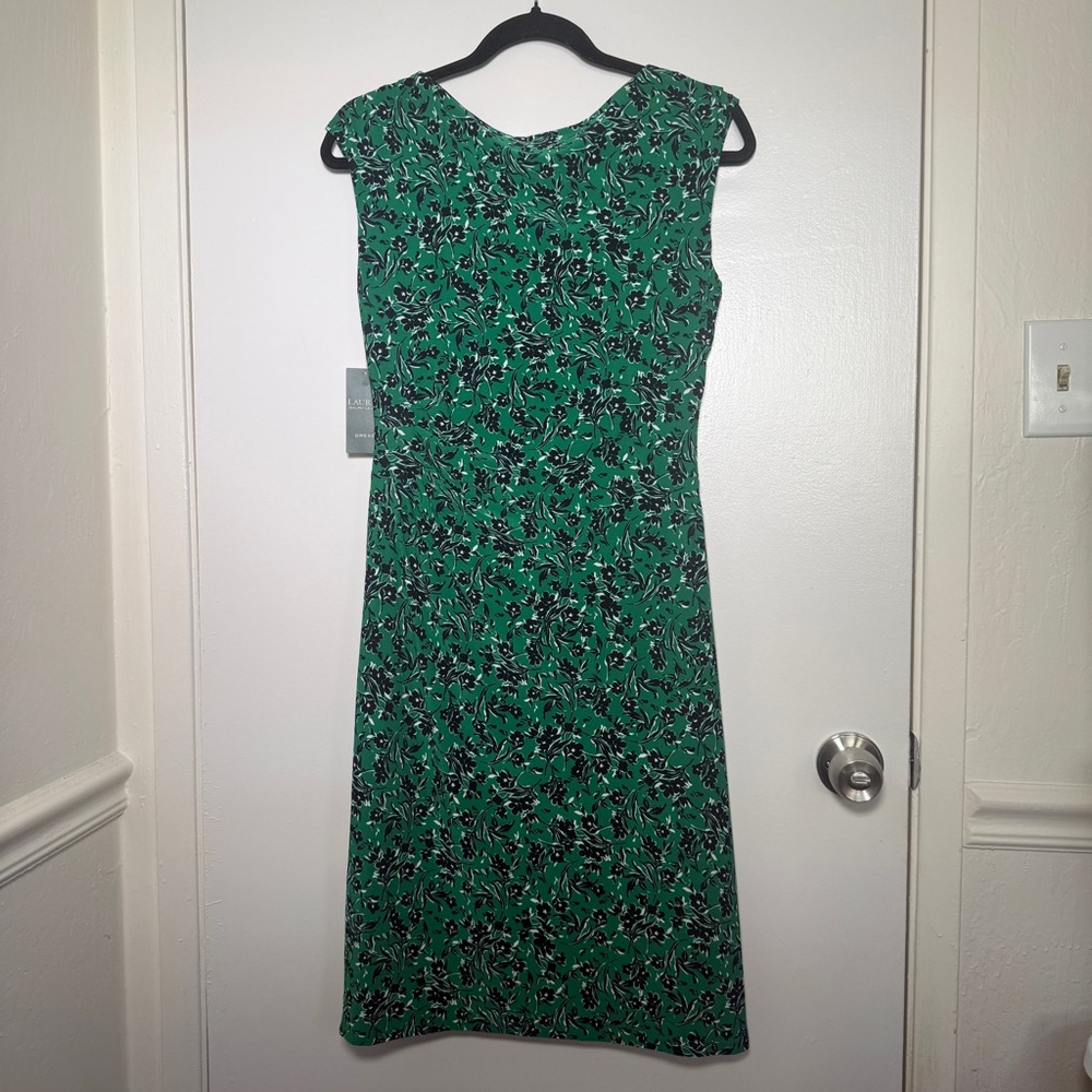 Lauren Ralph Lauren Green Floral Midi Dress Size 10 NWT - Picture 8 of 9